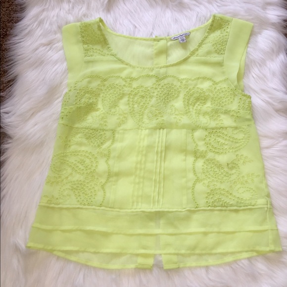 American Eagle Outfitters Tops - Sheer yellow blouse
